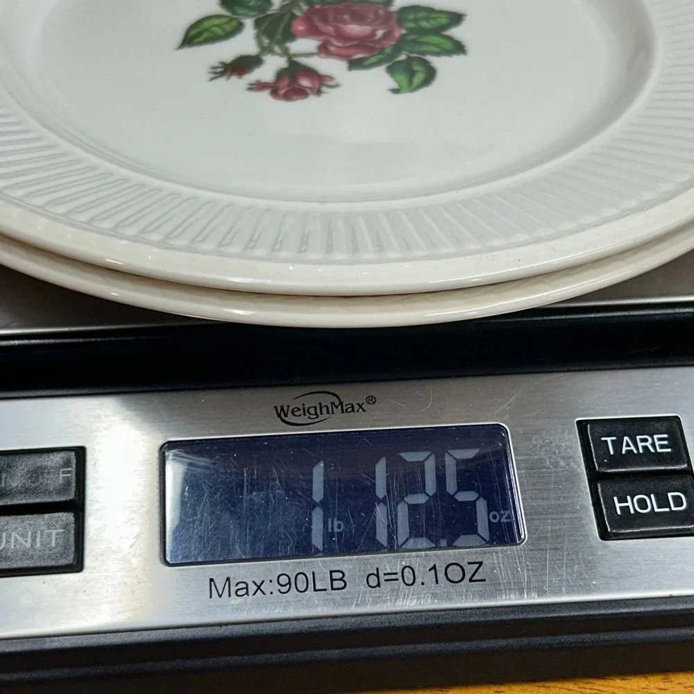 Wedgwood Moss Rose Luncheon Plate Moss Rose Floral Ribbed Rim Made in England
